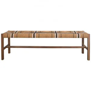 Merino Paper Cord & Teak Timber Bench, 152cm, Natural by Ambience Interiors, a Benches for sale on Style Sourcebook