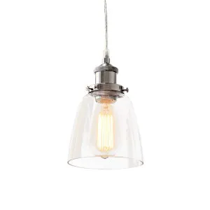 Lucy Glass Pendant Light - Chrome by Ivory & Deene, a Pendant Lighting for sale on Style Sourcebook