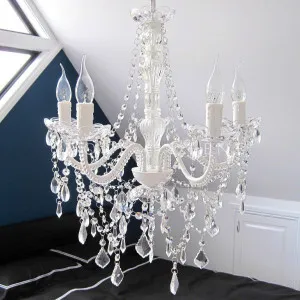 Cassie Chandelier 5 Light - Glass Crystals by Ivory & Deene, a Chandeliers for sale on Style Sourcebook