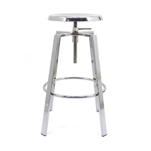 Metal Industrial Bar Stool - Adjustable Swivel Seat - Chrome by Ivory & Deene, a Bar Stools for sale on Style Sourcebook