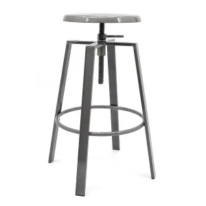 Metal Industrial Bar Stool - Adjustable Swivel Seat - Space Grey by Ivory & Deene, a Bar Stools for sale on Style Sourcebook