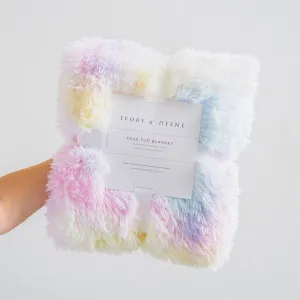 Rainbow Tie Dye Shaggy Fur Unicorn Blanket by Ivory & Deene, a Blankets & Throws for sale on Style Sourcebook