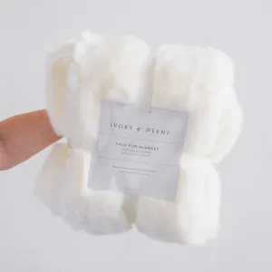 Luxury Faux Fur Throw Blanket - White Fox by Ivory & Deene, a Blankets & Throws for sale on Style Sourcebook