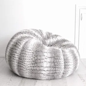 Husky Fur Bean Bag - Silver Grey by Ivory & Deene, a Bean Bags for sale on Style Sourcebook