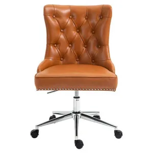 Will Faux Leather Office Chair, Tan by Emporium Oggetti, a Chairs for sale on Style Sourcebook
