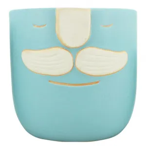 Mr.Pothead Ceramic Planter Pot with Drainage, Large, Blue by NF Living, a Plant Holders for sale on Style Sourcebook
