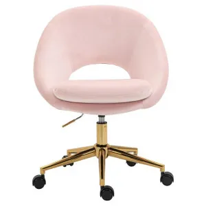 Octavia Velvet Fabric Office Chair, Pink by ArteVista Emporium, a Chairs for sale on Style Sourcebook