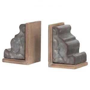 Ardlee Iron & Firwood Bookend Set by Affinity Furniture, a Desk Decor for sale on Style Sourcebook