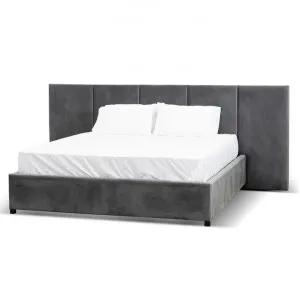 Amado Queen Bed Frame - Charcoal Velvet with Storage by Interior Secrets - AfterPay Available by Interior Secrets, a Beds & Bed Frames for sale on Style Sourcebook