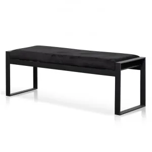 Carson Black Velvet Ottoman - Black Base by Interior Secrets - AfterPay Available by Interior Secrets, a Ottomans for sale on Style Sourcebook