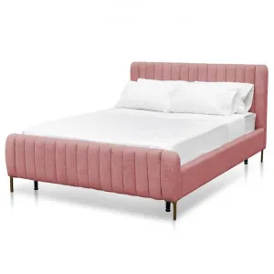 Korey King Bed Frame - Blush Peach Velvet by Interior Secrets - AfterPay Available by Interior Secrets, a Beds & Bed Frames for sale on Style Sourcebook
