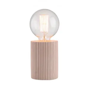 Hudson Ribbed Concrete Base Table Lamp, Dusk Pink by Mercator, a Table & Bedside Lamps for sale on Style Sourcebook