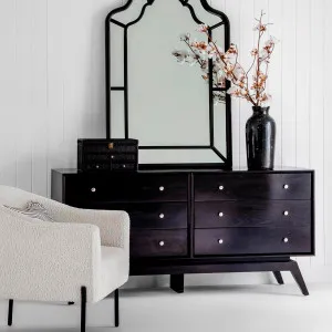 Sari 6 Drawer 162cm Buffet in Black by OzDesignFurniture, a Sideboards, Buffets & Trolleys for sale on Style Sourcebook