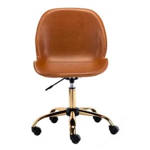 Martock Faux Leather Office Chair, Tan by Emporium Oggetti, a Chairs for sale on Style Sourcebook