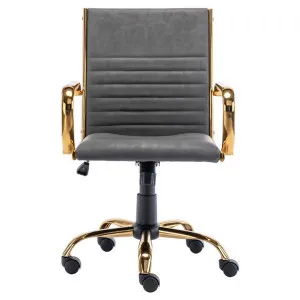 Macasso Faux Leather Office Chair, Dark Grey by Emporium Oggetti, a Chairs for sale on Style Sourcebook