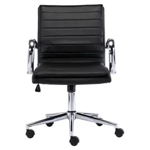 Milara  Faux Leather Office Chair, Black by Emporium Oggetti, a Chairs for sale on Style Sourcebook