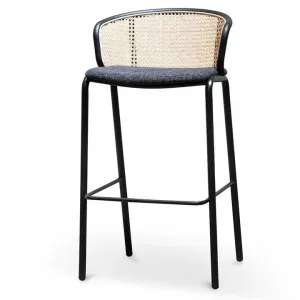 Florine 75cm Fabric Bar Stool - Black Legs by Interior Secrets - AfterPay Available by Interior Secrets, a Bar Stools for sale on Style Sourcebook