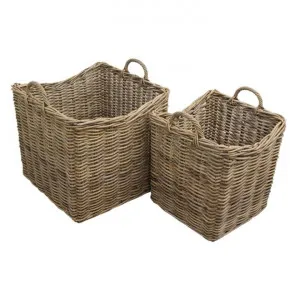 Grove 2 Piece Rattan Square Planter Basket Set by Provencal Treasures, a Plant Holders for sale on Style Sourcebook