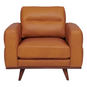 Astrid Armchair in Leather Russet / Brown Leg by OzDesignFurniture, a Chairs for sale on Style Sourcebook