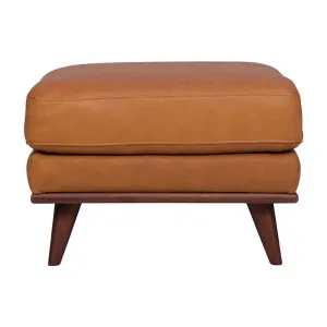 Astrid Ottoman in Butler Leather Russet / Brown Leg by OzDesignFurniture, a Ottomans for sale on Style Sourcebook
