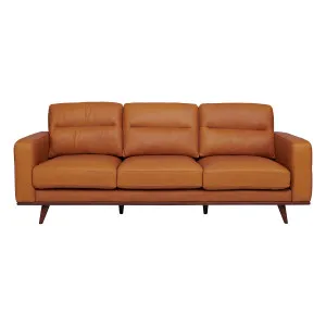 Astrid 3 Seater Sofa in Butler Leather Russet / Brown Leg by OzDesignFurniture, a Sofas for sale on Style Sourcebook