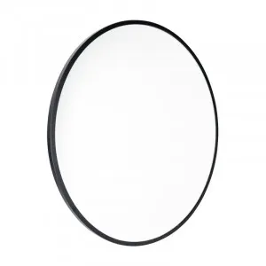 Luxe Madrid Black Round Metal Frame Bathroom Mirror - (600mm or 800mm) 600mm / 60cm Diameter by Luxe Mirrors, a Vanity Mirrors for sale on Style Sourcebook