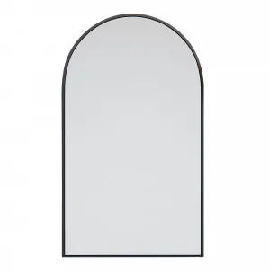 Black Arched Metal Frame Bathroom Mirror - 96cm x 56cm by Luxe Mirrors, a Vanity Mirrors for sale on Style Sourcebook