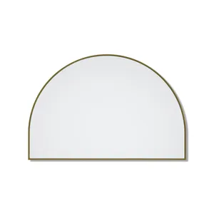 Arch Metal Framed Bathroom Mirror Satin Brass - 80cm x 120cm by Luxe Mirrors, a Vanity Mirrors for sale on Style Sourcebook