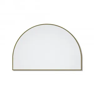 Arch Metal Framed Bathroom Mirror Satin Brass - 80cm x 120cm by Luxe Mirrors, a Vanity Mirrors for sale on Style Sourcebook