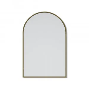 Arch Gold Brass Metal Framed Bathroom Mirror - 76cm x 50cm by Luxe Mirrors, a Vanity Mirrors for sale on Style Sourcebook