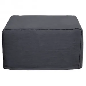 Como Linen Square Ottoman Charcoal - 70cm x 70cm by James Lane, a Ottomans for sale on Style Sourcebook