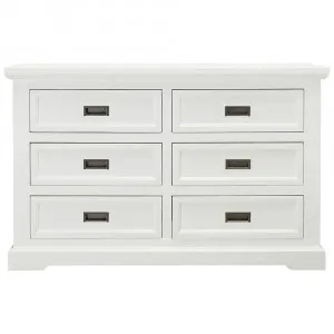 Aspen Dresser Brushed White - 6 Drawer by James Lane, a Dressers & Chests of Drawers for sale on Style Sourcebook