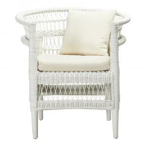 Endah White Rattan Armchair by James Lane, a Chairs for sale on Style Sourcebook
