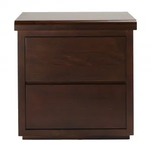 Calypso Bedside Table Chocolate - 2 Drawer by James Lane, a Bedside Tables for sale on Style Sourcebook