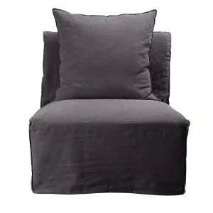 Como Linen Armless Slipper Chair Charcoal - 1 Seater by James Lane, a Chairs for sale on Style Sourcebook