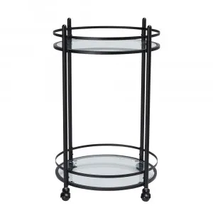 Savoy Bar Cart Black by James Lane, a Sideboards, Buffets & Trolleys for sale on Style Sourcebook