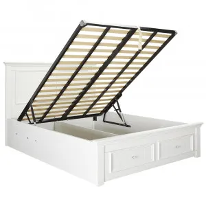 Mandalay Lift Storage Bed Frame White by James Lane, a Beds & Bed Frames for sale on Style Sourcebook