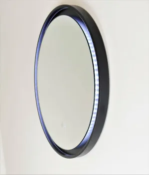 Eclipse Flex Dimmable Frontlit Mirror with Black Frame - 60cm / 80cm 600mm / 60cm Diameter by Luxe Mirrors, a Illuminated Mirrors for sale on Style Sourcebook