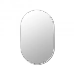 White Pill Shape Metal Framed Bathroom Mirror • 2 Sizes: 70x50cm / 90x56cm 700mm X 500mm by Luxe Mirrors, a Vanity Mirrors for sale on Style Sourcebook