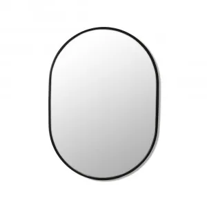 Pill Shape Black Metal Frame Bathroom Mirror - 2 Sizes: 70x50cm / 90x56cm 700mm X 500mm by Luxe Mirrors, a Vanity Mirrors for sale on Style Sourcebook