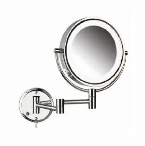 Wall Mounted Round Shaving/Make Up Mirror LED Light 8x Magnification 20cm Hard Wired by Luxe Mirrors, a Shaving Cabinets for sale on Style Sourcebook
