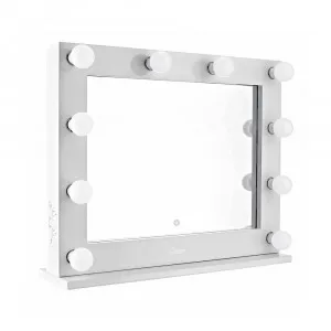 Lumiere Landscape White Hollywood Makeup Mirror - 75cm x 60cm No thanks. by Luxe Mirrors, a Shaving Cabinets for sale on Style Sourcebook
