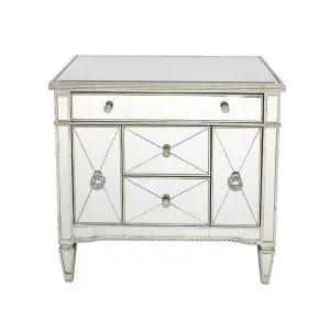 Antique Mirrored Dresser Nightstand  92cm x 48cm x 87cm by Luxe Mirrors, a Dressers & Chests of Drawers for sale on Style Sourcebook
