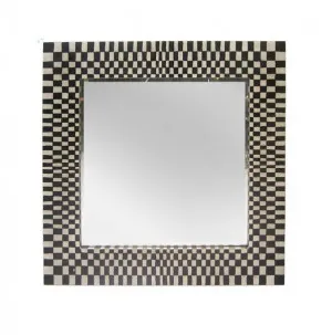 Michelle Handcrafted Square Wall Mirror in Black 100cm by Luxe Mirrors, a Mirrors for sale on Style Sourcebook