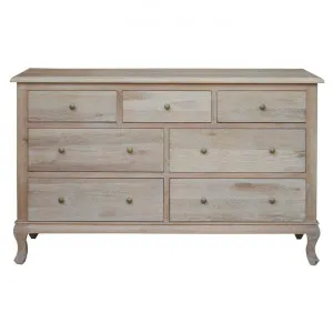 Adele Oak Timber 7 Drawer Dresser, Lime Washed Oak by Manoir Chene, a Dressers & Chests of Drawers for sale on Style Sourcebook