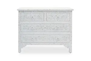 Portia Mother of Pearl Classic 4 Chest Of Drawers, White, by Lounge Lovers by Lounge Lovers, a Dressers & Chests of Drawers for sale on Style Sourcebook