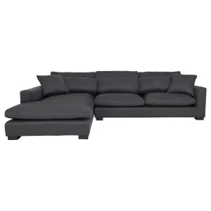 Cleo 3 Seater Sofa + Chaise LHF in Gusto Charcoal by OzDesignFurniture, a Sofas for sale on Style Sourcebook