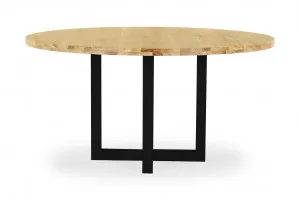 Bronte 150cm Round Timber Dining Table With Oak Legs in Black, by Lounge Lovers by Lounge Lovers, a Dining Tables for sale on Style Sourcebook