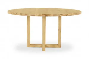 Bronte Round Brushed 150cm Coastal Dining Table, Solid American Oak, by Lounge Lovers by Lounge Lovers, a Dining Tables for sale on Style Sourcebook