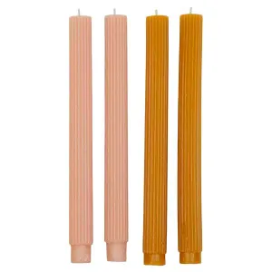Ribbed Candles Set of 4 in Shades of Sand by OzDesignFurniture, a Candles for sale on Style Sourcebook